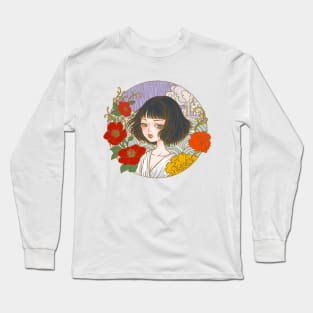 Dreaming Girl Illustration Long Sleeve T-Shirt